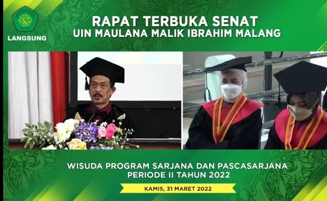 Rektor UIN Malang mengukuhkan para wisudawan sarjana dan pascasarjana. dok