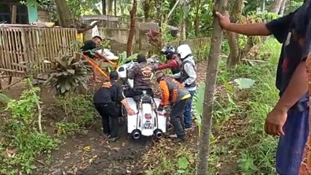 Motor gede yang menabrak anak kembar di Pangandaran Foto: Dok. Istimewa