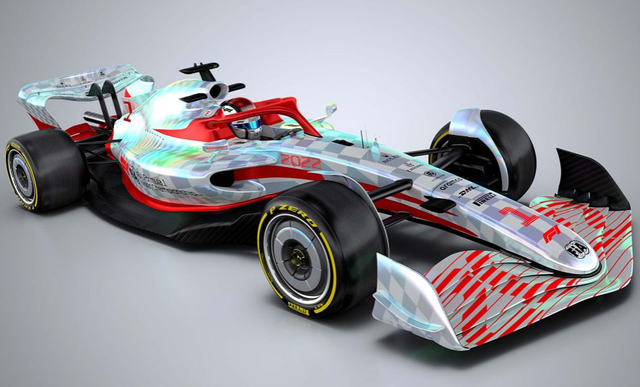 Mobil Formula 1 musim balap 2022 yang pakai ban berukuran 18 inci dengan sejumlah ubahan komponen aerodinamika. dok. Formula 1