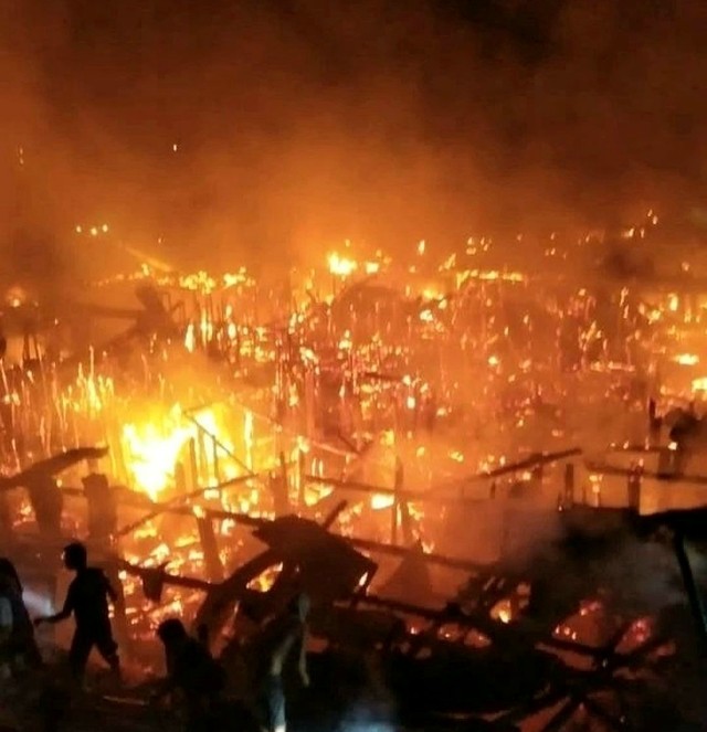Kebakaran di Kampung Nelayan Sungsang, Sumsel. (ist)