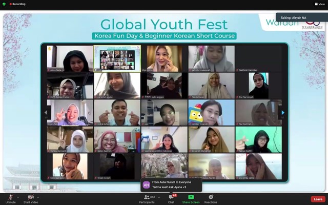 Keseruan Global Youth Fest yang memberikan kebermanfaatan dalam bentuk edukasi bagi anak-anak muda di berbagai negara. Foto: dok