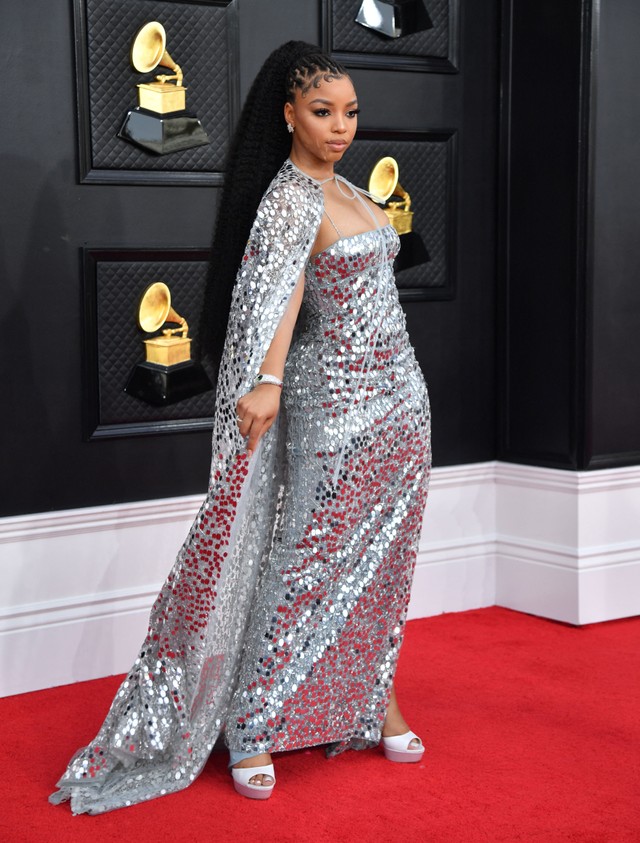Penyanyi AS Chloe Bailey tiba untuk Grammy Awards ke-64 Tahunan di MGM Grand Garden Arena di Las Vegas pada 3 April 2022. Foto: ANGELA WEISS / AFP