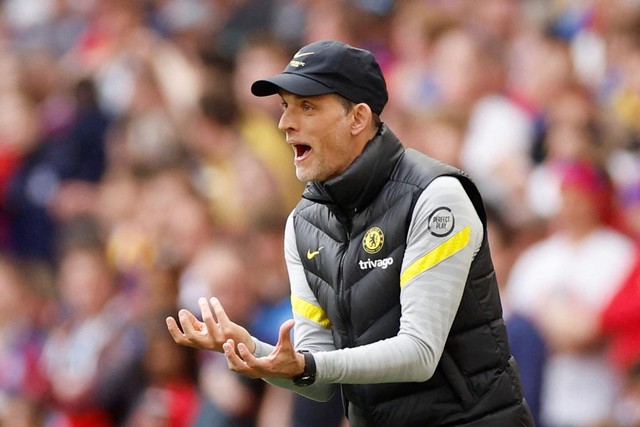 Manajer Chelsea Thomas Tuchel saat melawan Crystal Palace pada pertandingan semi final Piala FA di Stadion Wembley, London, Inggris.
Foto: John Sibley/REUTERS