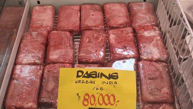 Daging kerbau impor dari India dijual Rp 80.000 per kg. Foto: Badan Pangan Nasional (BPN)