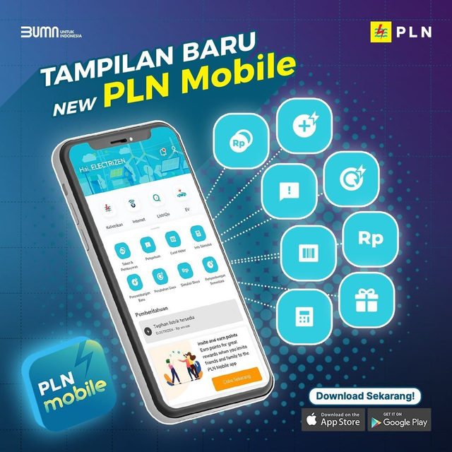 Tampilan baru aplikasi PLN Mobile. Foto: Dok. PLN