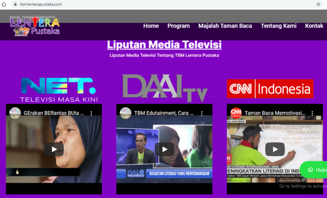Luncurkan Website, TBM Lentera Pustaka Optimalkan Publikasi Taman Bacaan (47867)