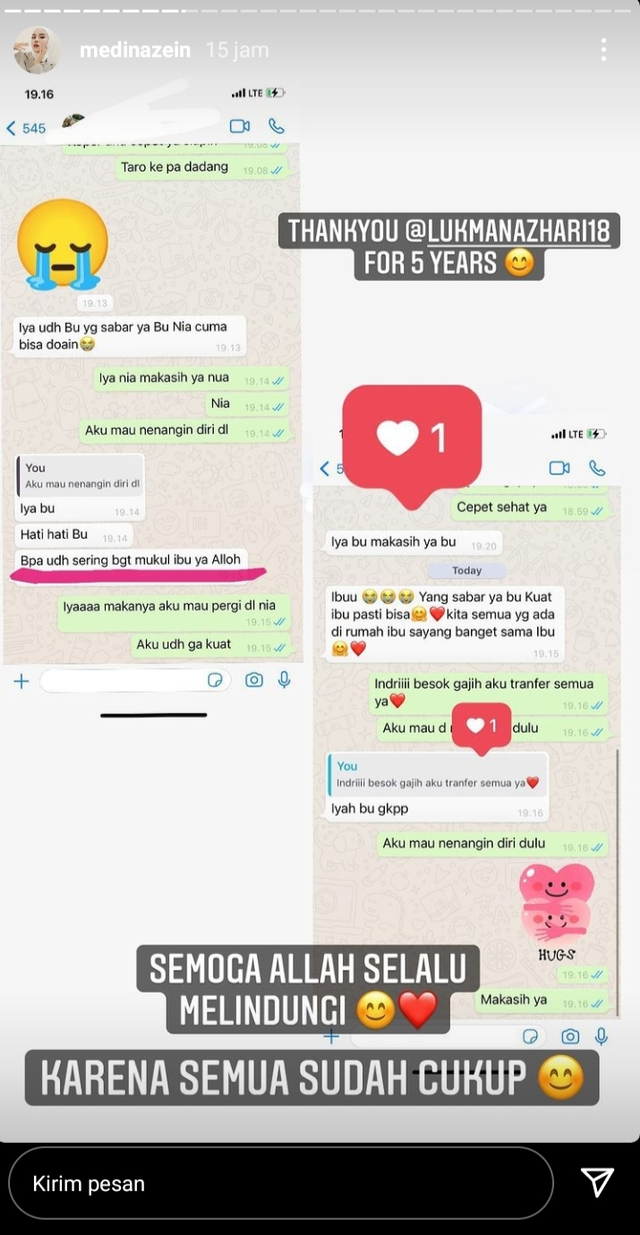 Diduga Alami KDRT, Medina Zein: Terima Kasih Lukman Azhari untuk 5 Tahunnya (697590)