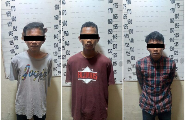 Tiga dari lima pelaku pemerkosaan terhadap anak di bawah umur ditangkap | Foto: Humas Polres Lampung Tengah
