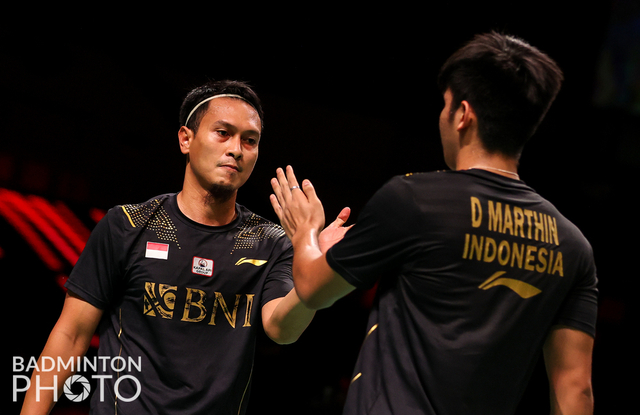 Mohammad Ahsan dan Daniel Marthin saat melawa Taiwan di Piala Thomas. Foto: Yohan Nonotte/Badmintonphoto/BWF