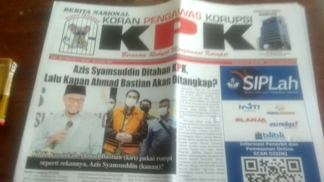 Surat kabar berlogo KPK diduga melakukan pemerasan. Foto: KPK