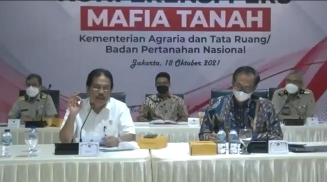 Menteri Agraria dan Tata Ruang Badan Pertanahan Nasional (ATR/BPN), Sofyan Djalil, menjelaskan terkait maraknya kasus mafia tanah yang terjadi di Indonesia. Foto: Dok Hi!Pontianak