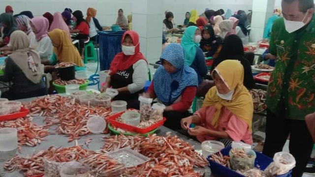 Pabrik pengolahan rajungan di Kecamatan Losari Kabupaten Brebes (foto istimewa)