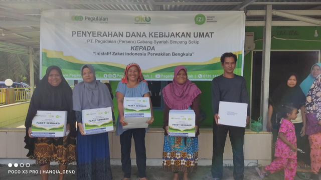 Pegadaian Syariah Bengkulu dan IZI Bengkulu Salurkan Dana Kebajikan Umat (DKU)