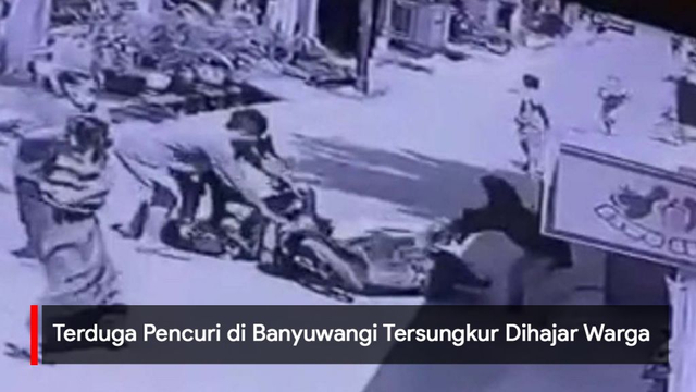 Video: Terduga Pencuri di Banyuwangi Tersungkur Dihajar Warga