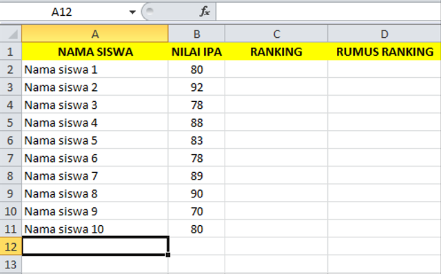 Rumus Ranking Di Excel Untuk Mengurutkan Data Dengan Mudah | Kumparan.com