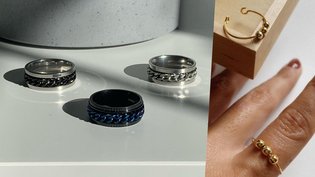 Mengenal Anxiety Ring, Cincin yang Diklaim Bisa Atasi Kecemasan. Foto: dok. Instagram @jewelleryarchade_ @thepeia