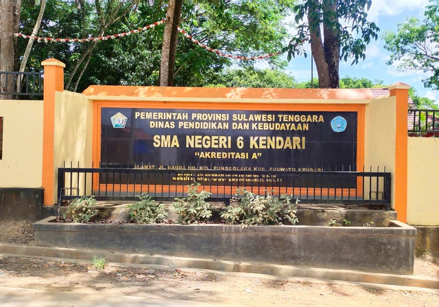 SMA Negeri 6 Kendari yang terletak di Jl Banda, Punggolaka, Kota Kendari. Foto: Istimewa.