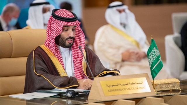 Pangeran MBS memimpin Middle East Green Summit (MGI) 2021 di Riyadh, Arab Saudi, 23-24 Oktober 2021.  Foto: Twitter/@CICSaudi