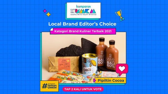 Pemenang UMKM Kuliner Terbaik Local Brand Editor's Choice 2021: Pipiltin Cocoa dok kumparan