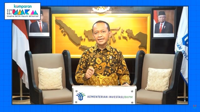 Menteri Investasi Indonesia dan Kepala BKPM Bahlil Lahadalia di Festival UMKM kumparan 2021, Kamis (28/10). Foto: kumparan