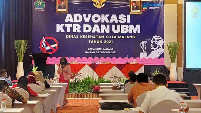 Gelaran advokasi Kawasan Tanpa Rokok (KTR) dan Upaya Berhenti Merokok (UBM), yang digelar Pemkot Malang, Kamis (28/10/2021). (Foto: Pemkot Malang)