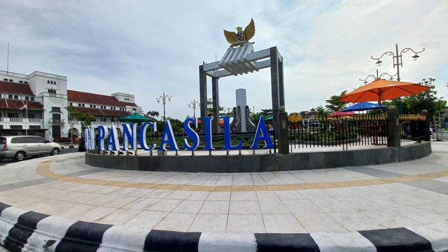 Taman Pancasila Kota Tegal akhirnya resmi dibuka, Kamis (28/10/2021). (Foto: Irsyam Faiz)