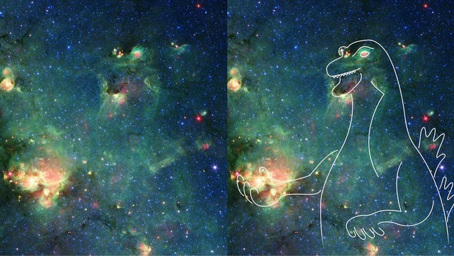 Nebula mirip Godzilla. Foto: NASA