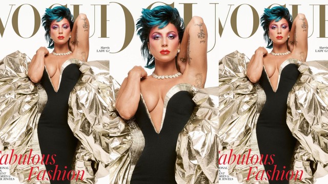 Lady Gaga Tampil di Cover Vogue Inggris Foto: Instagram @britishvogue