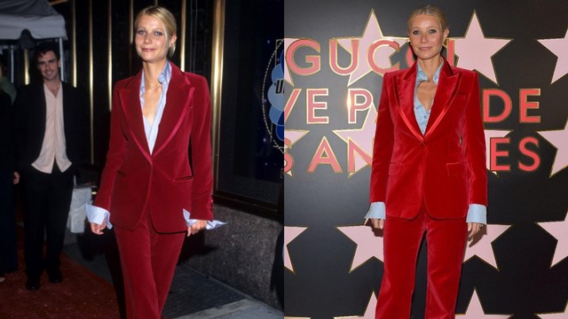 Gwyneth Paltrow Reka Ulang Gaya Ikoniknya 25 Tahun lalu di Fashion Show Gucci Foto: Instagram @gucci