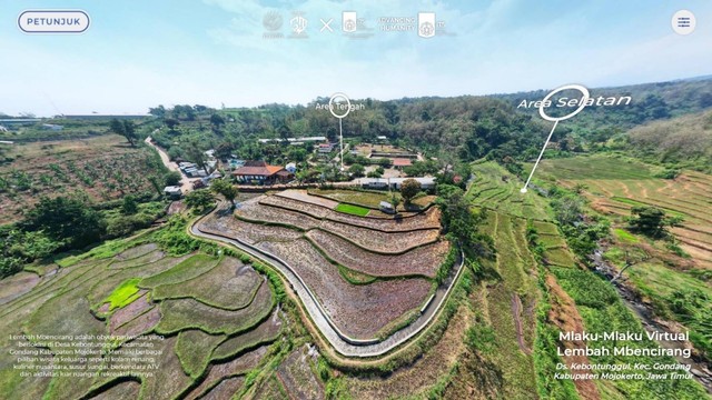 Tampilan Virtual Tour wisata Lembah Mbencirang yang dirancang tim dosen ITS untuk kegiatan pengabdian kepada masyarakat (abmas).