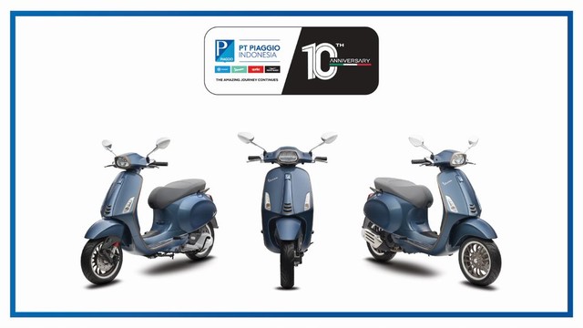 PT Piaggio Indonesia rayakan ulang tahunnya dengan meluncurkan 10th Anniversary Vespa 150 Sprint i-get ABS Foto: dok. Piaggio Indonesia