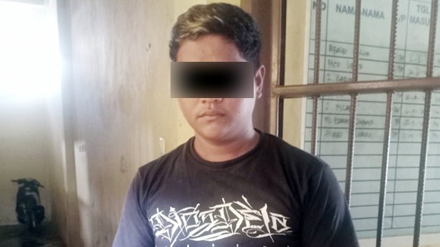 ARU (19), pelaku perusakan dan pengancaman dengan senjata tajam di Kota Bitung, Sulawesi Utara
