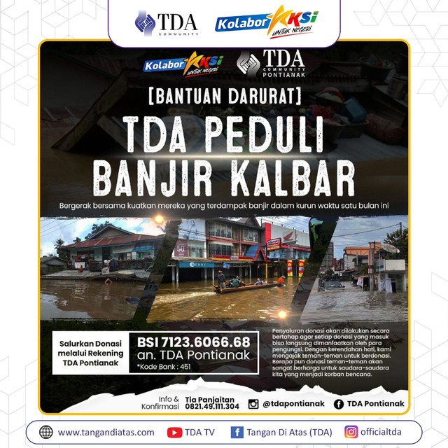 TDA Pontianak Open Donasi Untuk Korban Banjir Kalbar