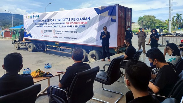 Pelepasan ekspor komoditas pertanian Cocopea milik komunitas Milenial Sulut Go Ekspor