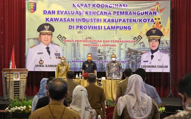 Rakor dan Evaluasi Rencana Pembangunan Kawasan Industri kabupaten/kota di Provinsi Lampung, Selasa (16/11) | Foto : Ist