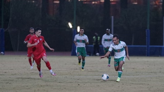 Pertandingan uji coba antara Timnas Indonesia vs Afghanistan di Turki, Selasa (16/11). Foto: PSSI