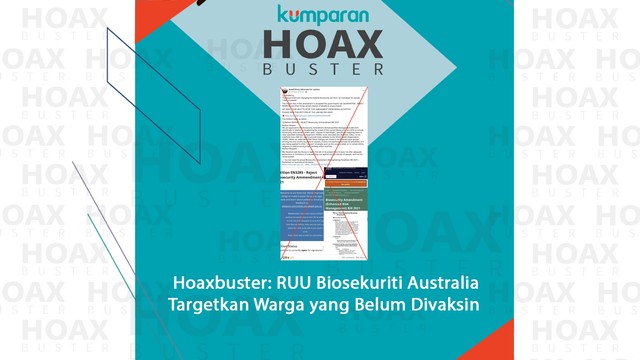 Hoaxbuster: RUU Biosekuriti Australia Targetkan Warga yang Belum Divaksin Foto: factcheck.afp