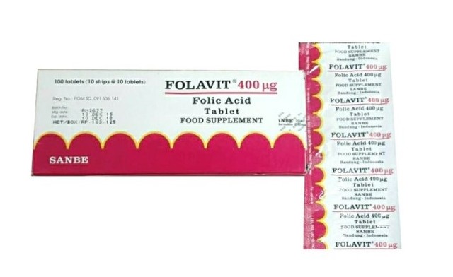 Folavit 400 mcg. Foto: Lazada