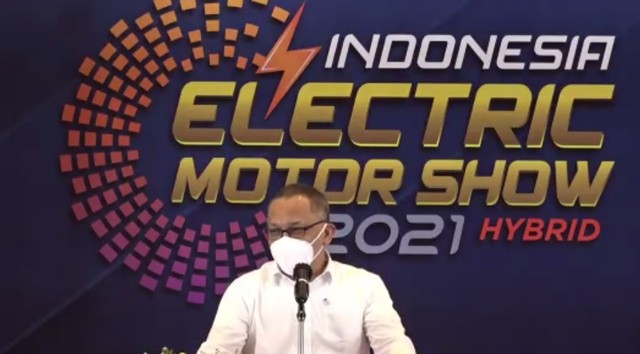 Kepala Badan Riset dan Inovasi Nasional (BRIN) Laksana Tri Handoko berbicara dalam pembukaan Indonesia Electric Motor Show (IEMS) 2021. Foto: Dok. Istimewa
