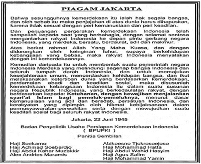 Ilustrasi Piagam Jakarta. Sumber: sumberbelajar.belajar.kemdikbud.go.id