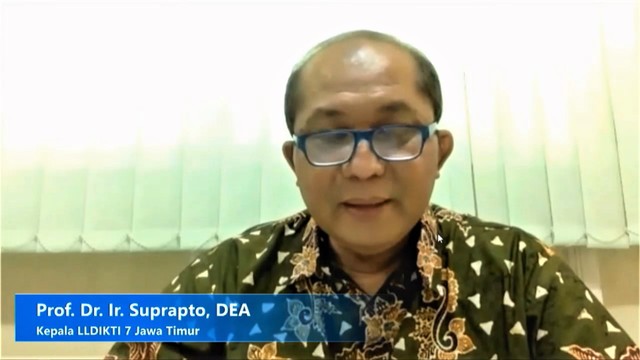 Kepala Lembaga Layanan Pendidikan Tinggi (LLDikti) 7 Jawa Timur, Prof Dr Ir Soeprapto DEA. Foto: dok