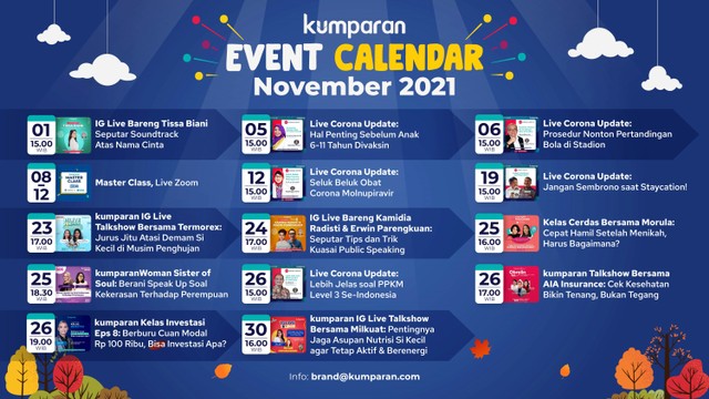 Calendar Event November 2021. Foto: kumparan