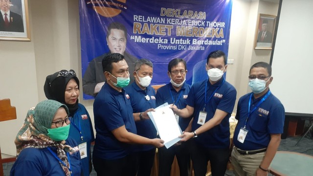 Deklarasi Relawan Kerja Erick Thohir (Raket) Merdeka di Jakarta Pusat, Sabtu (27/11). Foto: Jacko Ryan/kumparan