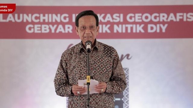 Gubernur DIY, Sri Sultan Hamengkubuwono X saat launching Indikasi Geografis Batik Nitik Jogja pekan lalu. Foto: Dok. Pemprov DIY