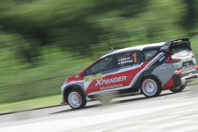 Mitsubishi Xpander AP4 yang bawa Rifat Sungkar juara nasional Sprint Rally 2021. Foto: Dok. Istimewa