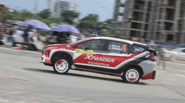 Mitsubishi Xpander AP4 yang bawa Rifat Sungkar juara nasional Sprint Rally 2021. Foto: Dok. Istimewa