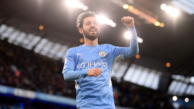 Pemain Manchester City Bernardo Silva. Foto: Laurence Griffiths/Getty Images