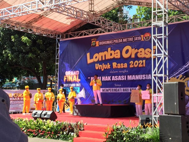 Polda Metro Jaya gelar Lomba Orasi Unjuk Rasa 2021, Kamis (2/12). Foto: Jhonatan Devin/kumparan