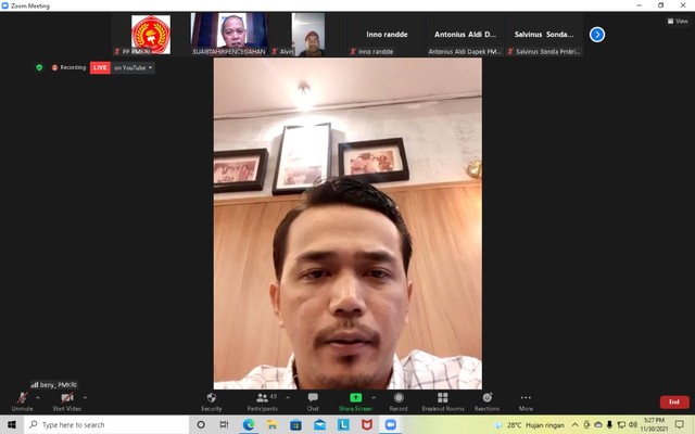 Dokumentasi Diskusi Virtual PP PMKRI "Strategi Penanganan Radikalisme dan Terorisme di Indonesia"