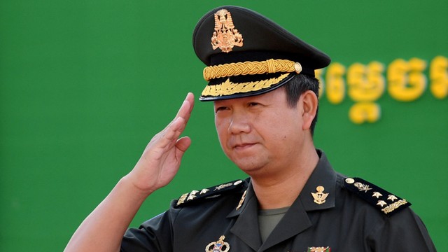 Wakil Panglima Angkatan Bersenjata Kamboja Letnan Jenderal Hun Manet.  Foto: TANG CHHIN Sothy / AFP